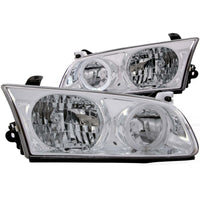ANZO 2000-2001 Toyota Camry Crystal Headlights w/ Halo Chrome - Burkken Auto Parts