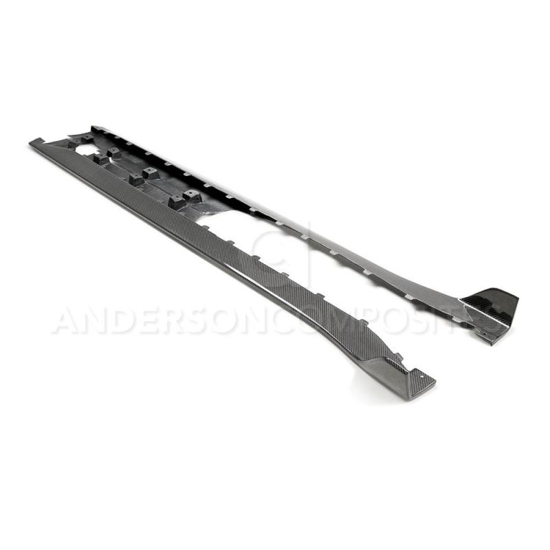 Anderson Composites 2020 Ford Mustang Shelby GT500 Carbon Fiber Rocker Panel Splitters - Burkken Auto Parts