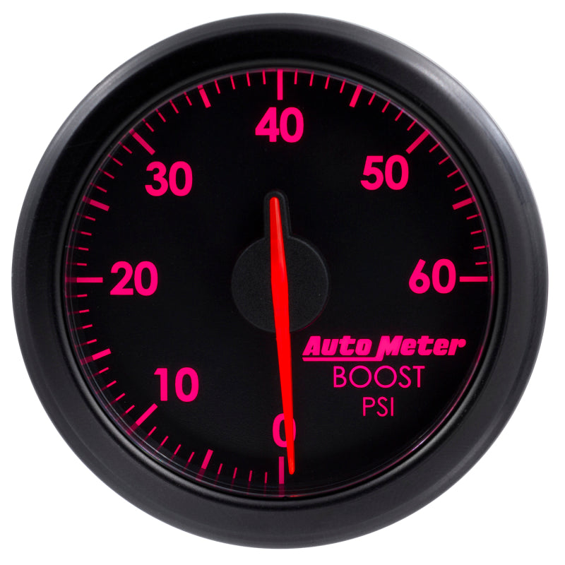 Autometer Airdrive 2-1/6in Boost Gauge 0-60 PSI - Black - Burkken Auto Parts