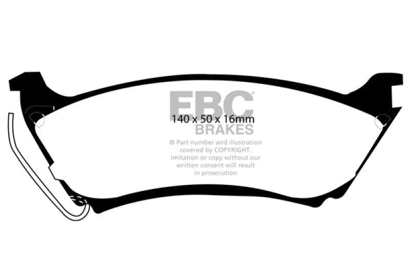 EBC 98 Mercedes-Benz M-Class (ML) ML320 3.2 Redstuff Rear Brake Pads - Burkken Auto Parts