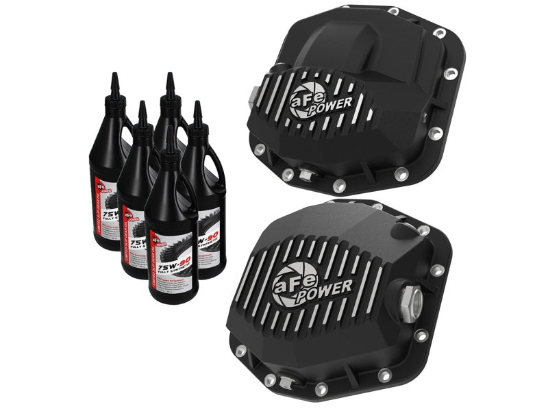 aFe Pro Series Front and Rear Diff Cover Kit w/ Oil 2018+ Jeep Wrangler (JL) V6 3.6L (Dana M220) - Burkken Auto Parts