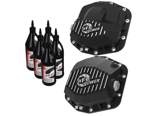 aFe Pro Series Front and Rear Diff Cover Kit w/ Oil 2018+ Jeep Wrangler (JL) V6 3.6L (Dana M220) - Burkken Auto Parts