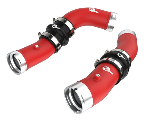 aFe 2024+ Toyota Tacoma BladeRunner  2.5in & 3in Aluminum Hot & Cold Charge Pipe Kit - Red - Burkken Auto Parts