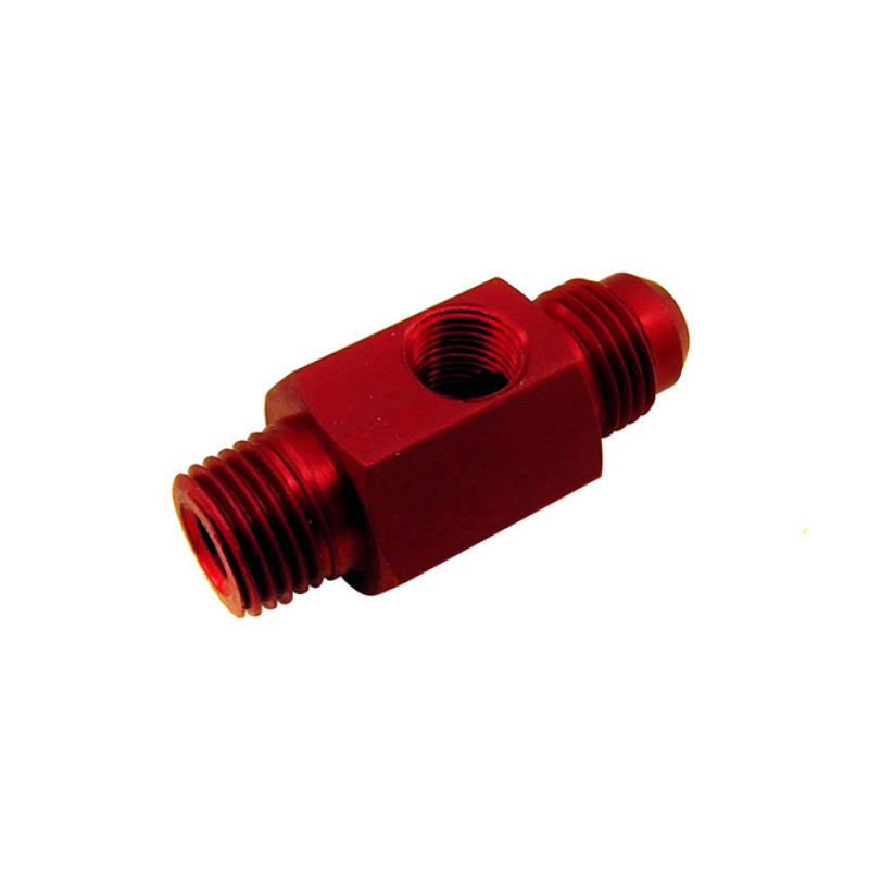 Nitrous Express 1/4 NPT x 6AN w/1/8 NPT Gauge Hole (Fuel Bypass Fitting) - Burkken Auto Parts