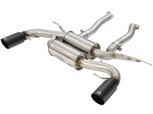 aFe MACHForce XP 2.5in Axle Back Stainless Exhaust w/ Black Tips 07-13 BMW 335i 3.0L L6 (E90/92) N55 - Burkken Auto Parts