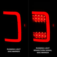 ANZO 01-11 Ford Ranger LED Taillights - Black Housing w/ Smoke Lens & Light Bar - Burkken Auto Parts