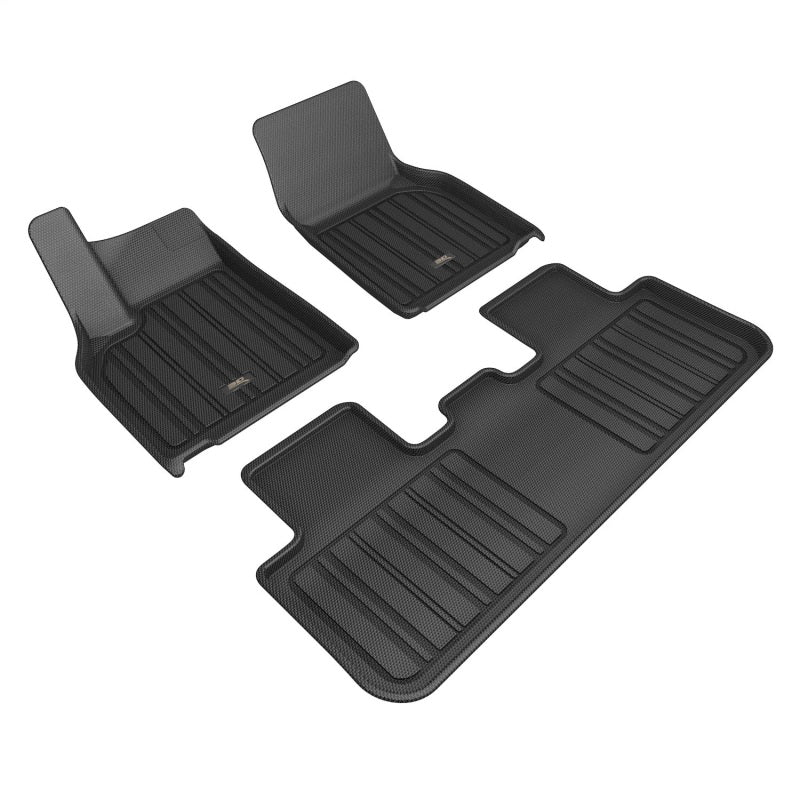 3D MAXpider 2026 Tesla Model Y Juniper Elitect 1st & 2nd Row Floormats - Black - Burkken Auto Parts