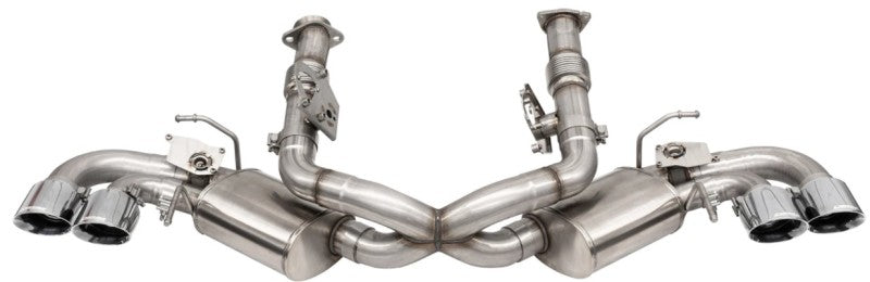 Corsa 20-25 Corvette C8 3in Valved Cat-Back 4.5in Pol Quad Tips Fits Factory Perf Exhaust DeletesAFM - Burkken Auto Parts