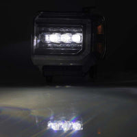 AlphaRex 14-18 GMC Sierra NOVA LED Proj Headlights Plank Style Black w/Activ Light/Seq Signal/DRL - Burkken Auto Parts