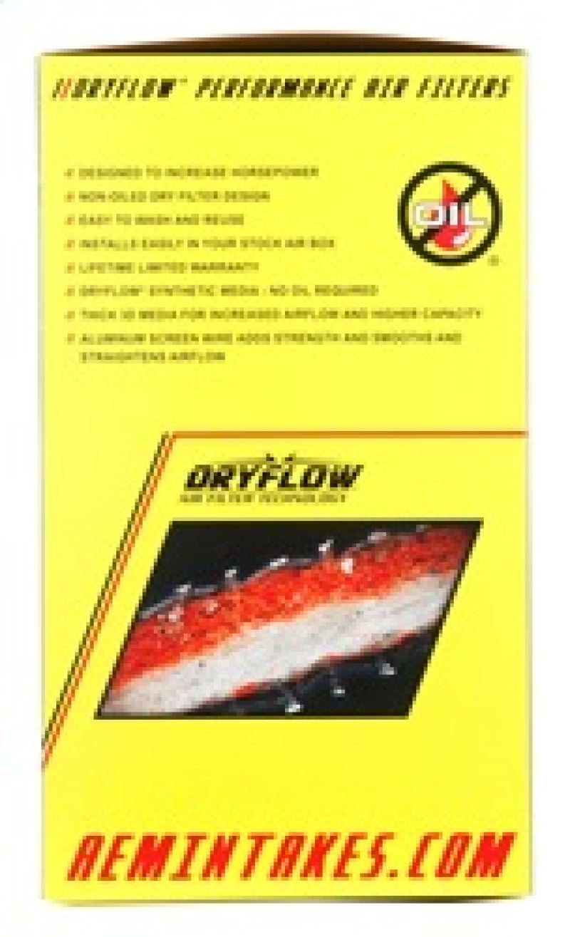 AEM Dryflow Air Filter - Round Tapered 5in Top OD x 6 Base OD x 5.563in H x 3in Flange ID - Burkken Auto Parts