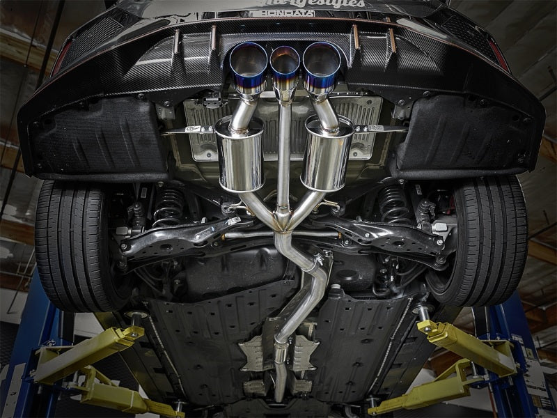 aFe Takeda 3in 304 SS Cat-Back Exhaust w/ Blue Flame Tips 2017+ Honda Civic Type R I4 2.0L (t) - Burkken Auto Parts