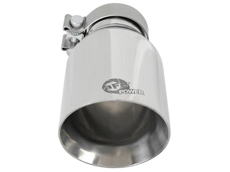 aFe MACH Force-Xp Univ 304 SS Double-Wall Clamp-On Exhaust Tip - Polished - 3in Inlet - 4.5in Outlet - Burkken Auto Parts