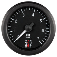 Autometer Stack Instruments 52mm 0-7 BAR M10 (M) Mechanical Oil Pressure Gauge - Black - Burkken Auto Parts