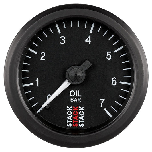 Autometer Stack Instruments 52mm 0-7 BAR M10 (M) Mechanical Oil Pressure Gauge - Black - Burkken Auto Parts
