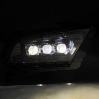AlphaRex 13-14 Ford Mustang NOVA LED Proj Headlights Alpha-Blk w/Actv Light & Seq.Sig / SB DRL - Burkken Auto Parts