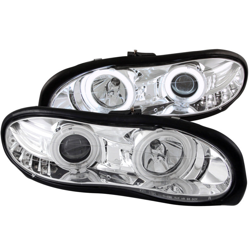 ANZO 1998-2002 Chevrolet Camaro Projector Headlights w/ Halo Chrome - Burkken Auto Parts