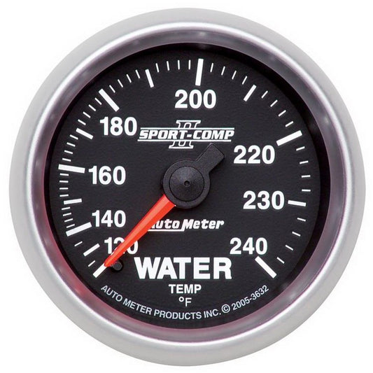 Autometer Sport-Comp II 52mm 120-240 F Mechanical Water Temperature Gauge - Burkken Auto Parts