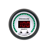 Autometer 52.4mm White Switchable 0-1600 PSI/0-110 BAR Fluid Pressure Phantom Elite Digital Gauge - Burkken Auto Parts