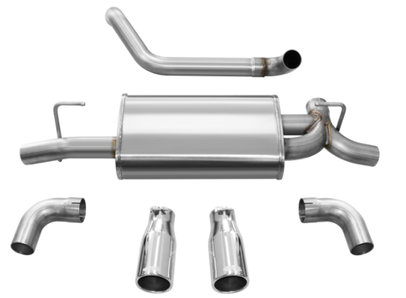 Corsa 2018-2025 Jeep Wrangler JL 2.5in Dual Rear Exit Polished Tips Sport Axle-Back Exhaust - Burkken Auto Parts