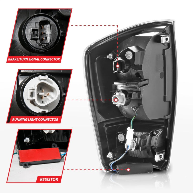 ANZO 16-21 Toyota Tacoma LED Tail Lights - w/ Light Bar Sequential Black Housing & Smoke Lens - Burkken Auto Parts