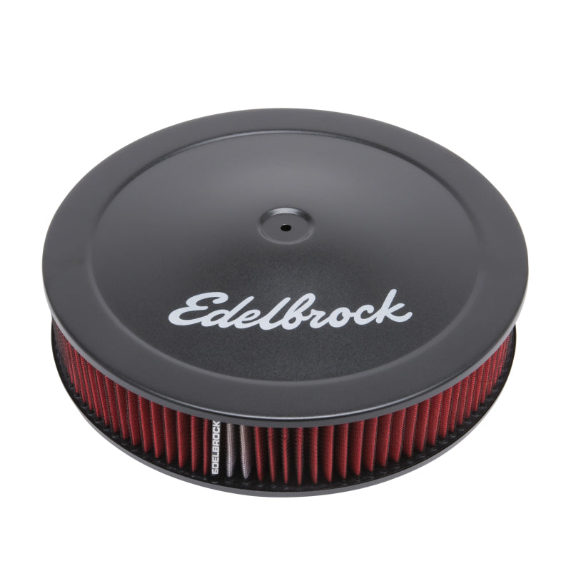Edelbrock Air Cleaner Pro-Flo Series Round 14 In Diameter Cloth Element 3/8Indropped Base Black - Burkken Auto Parts