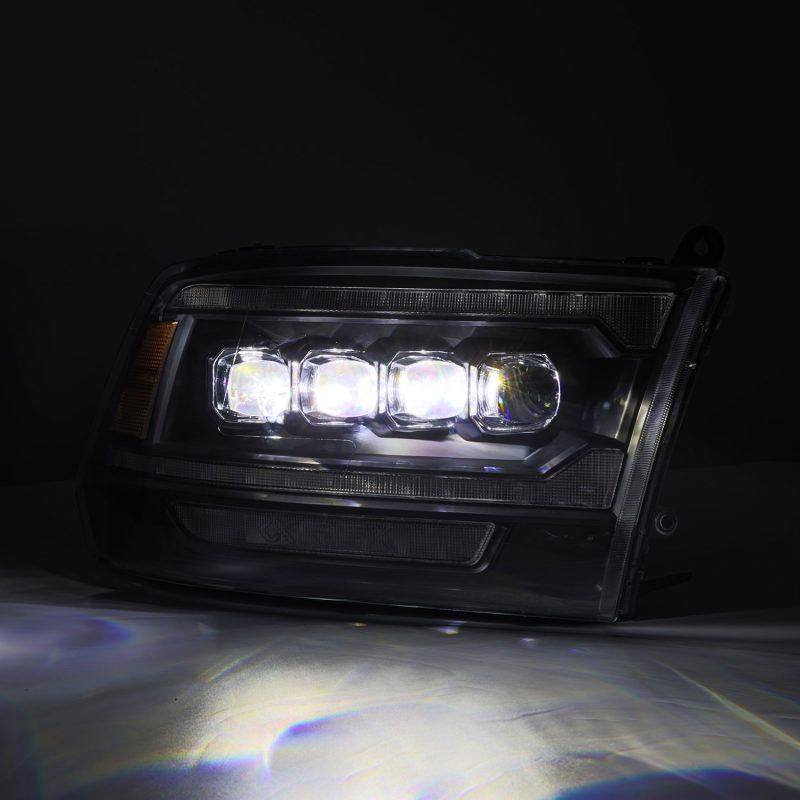 AlphaRex 09-18 Dodge Ram 2500 NOVA LED Proj Headlights Plank Style Design Black w/ Activation Light - Burkken Auto Parts