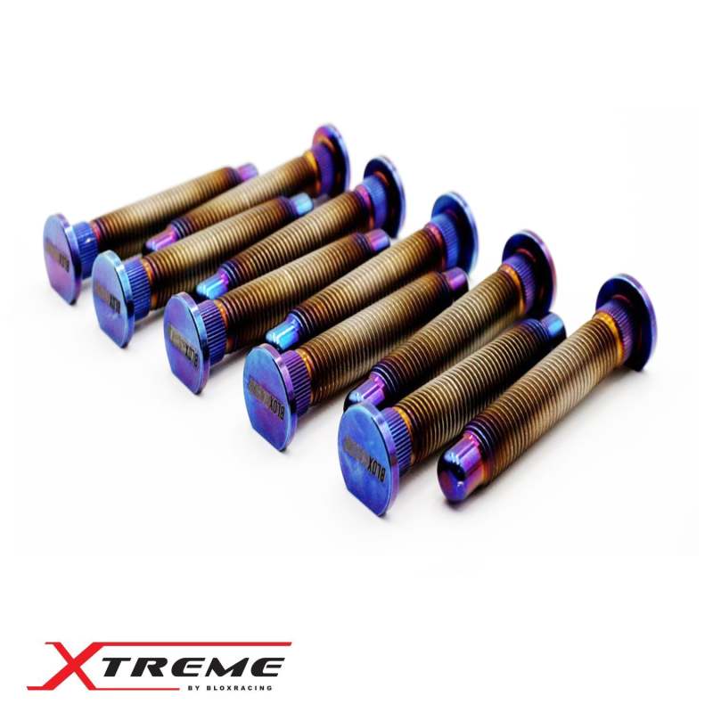 BLOX Racing Titanium Extended Wheel Studs M12X1.5mm 10Pcs Honda Fitment - Burnt - Burkken Auto Parts