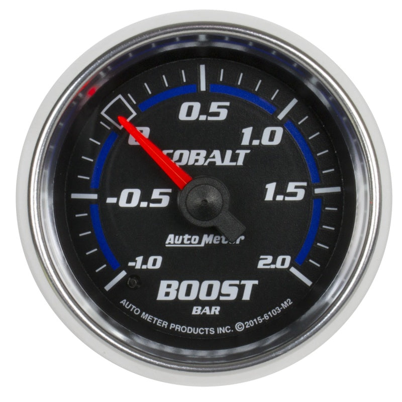 Autometer Cobalt Gauge Vac/Boost 2 1/16in -1 - +2 Bar Mechanical Cobalt - Burkken Auto Parts