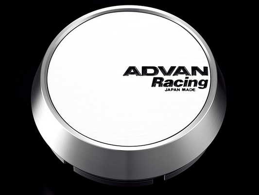 Advan 63mm Middle Centercap - White/Silver Alumite - Burkken Auto Parts