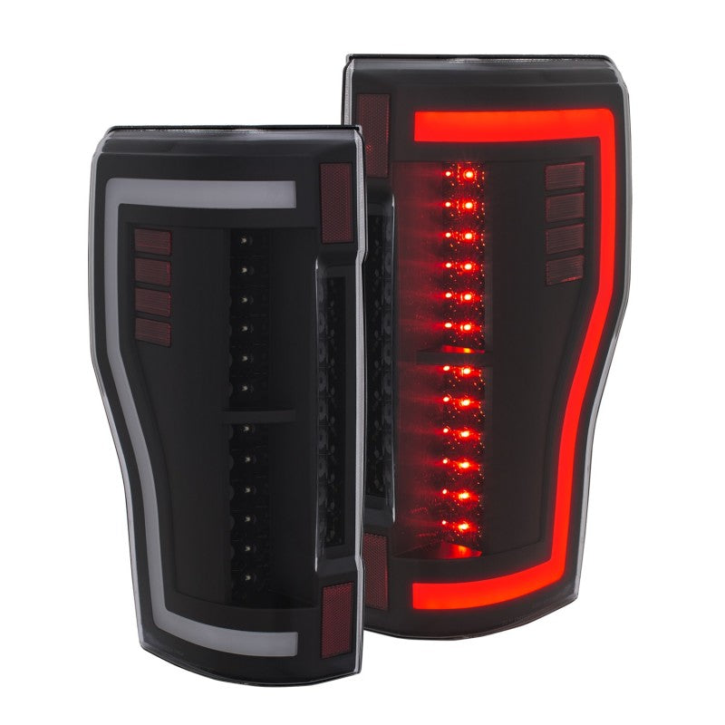 ANZO 2017+ Ford F-250 LED Taillights - Black/Clear - Burkken Auto Parts