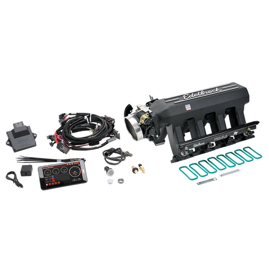 Edelbrock Pro Flo 4 XT EFI System Seq Port LS Gen III/IV Cathedral Port 550 HP Max 35lb/hr Black - Burkken Auto Parts
