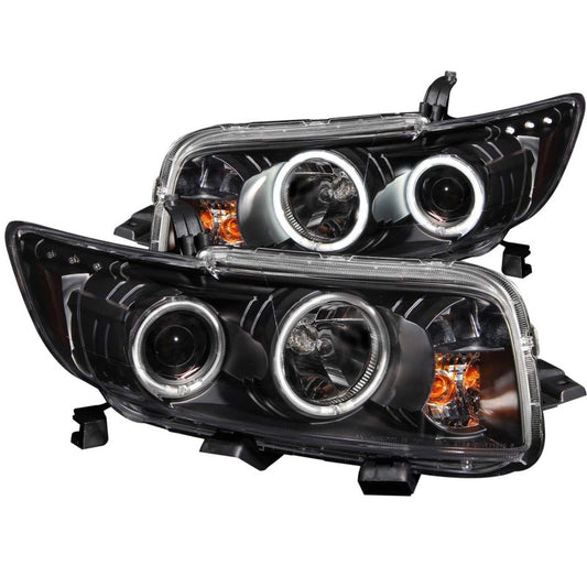 ANZO 2008-2010 Scion Xb Projector Headlights w/ Halo Black - Burkken Auto Parts
