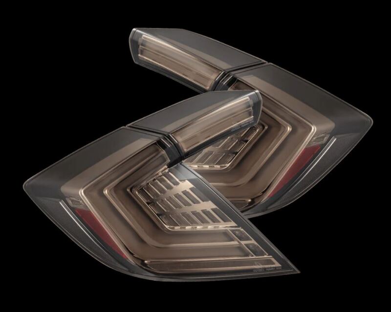 AlphaRex 16-21 Honda Civic Hatchback / Type-R FK8 Nova-Series LED Tail Lights - Clear Smoke - Burkken Auto Parts
