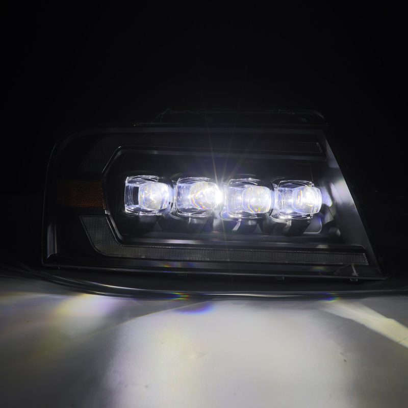AlphaRex 04-08 Ford F-150 (No 2004 Heritage) NOVA-Series LED Proj HL Alpha-Blk w/Actv Lgt / Seq. Sig - Burkken Auto Parts