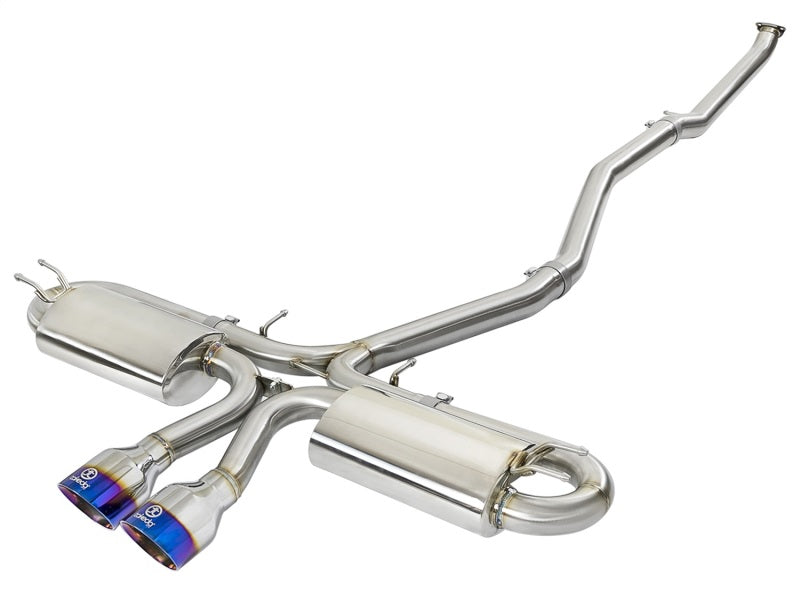 aFe Takeda 3in 304 SS Cat-Back Exhaust System w/ Blue Tips 2017 Honda Civic Si I4 1.5L (t) - Burkken Auto Parts
