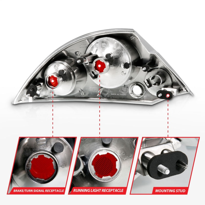 ANZO 2000-2005 Mitsubishi Eclipse Taillights Black - Burkken Auto Parts
