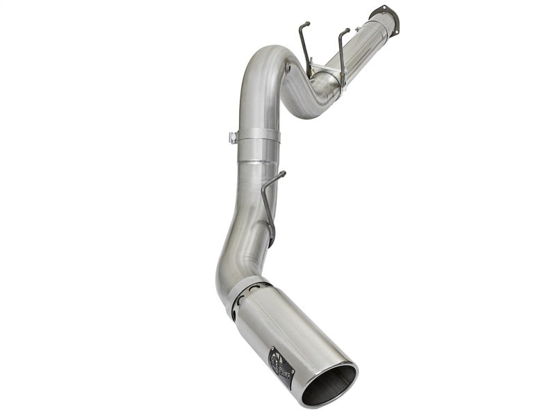aFe ATLAS 5in DPF-Back Alum Steel Exhaust System w/Polished Tip 2017 Ford Diesel Trucks V8-6.7L (td) - Burkken Auto Parts