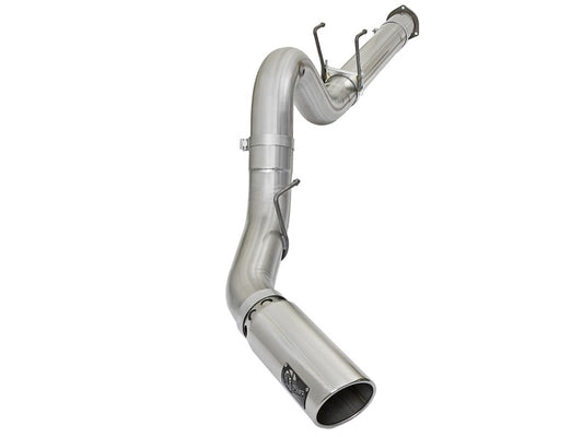 aFe ATLAS 5in DPF-Back Alum Steel Exhaust System w/Polished Tip 2017 Ford Diesel Trucks V8-6.7L (td) - Burkken Auto Parts
