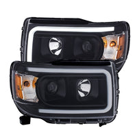 ANZO 2015+ GMC Canyon Projector Headlights w/ Plank Style Design Black w/ Amber - Burkken Auto Parts