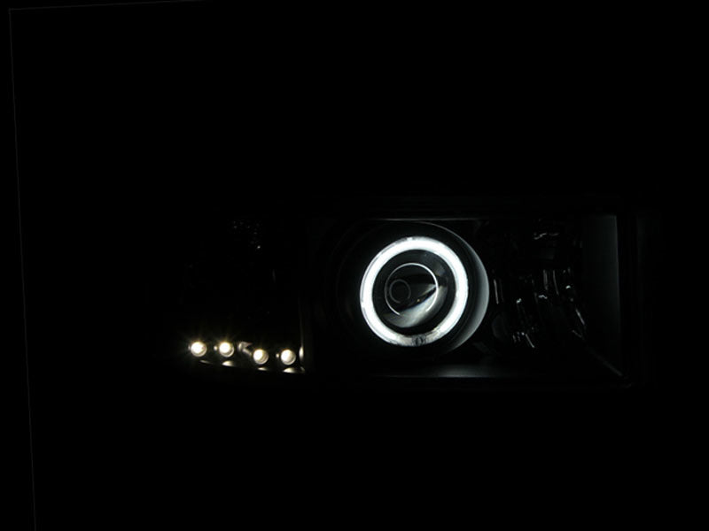 ANZO 1994-2001 Dodge Ram Projector Headlights w/ Halo Black - Burkken Auto Parts