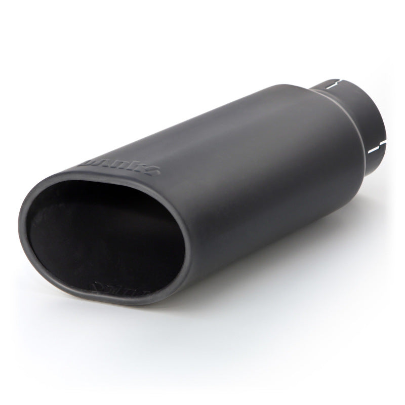 Banks Power Tailpipe Tip Kit - SS Obround Slash Cut - Black - 3.5in Tube - 4.38in X 5.25in X 13.38in - Burkken Auto Parts