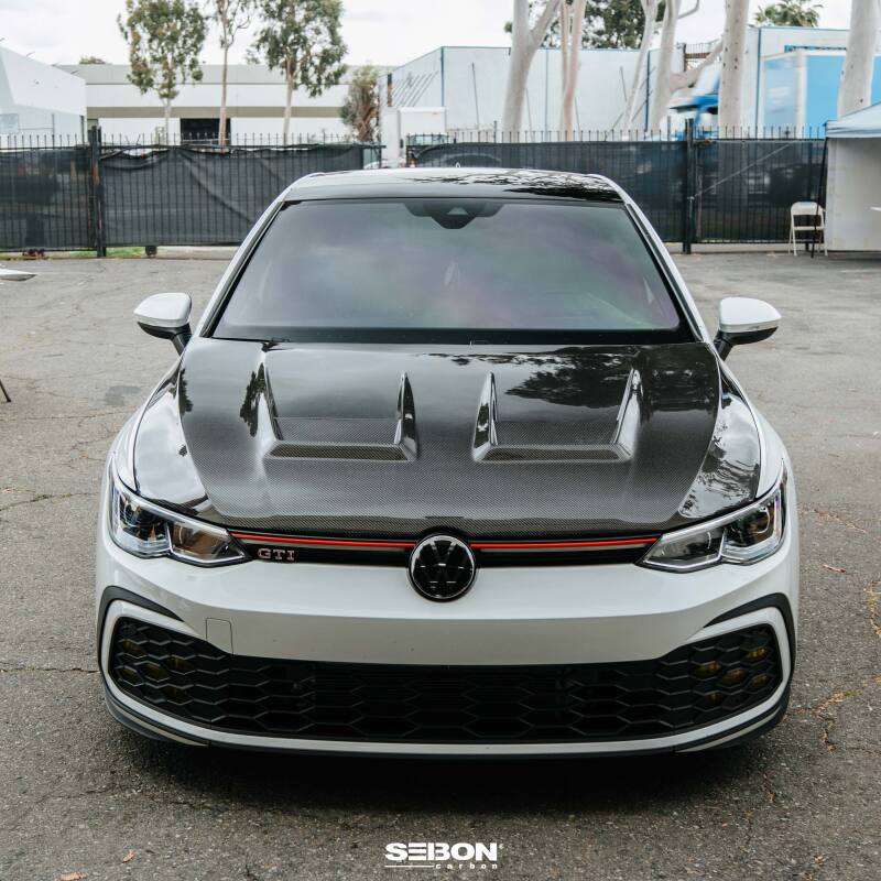 Seibon 2022-2023 Volkswagen Golf GTI/R DV-Style Carbon Fiber Hood - Burkken Auto Parts