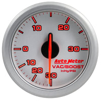 Autometer Airdrive 2-1/6in Boost/Vac Gauge 30in HG/30 PSI - Silver - Burkken Auto Parts
