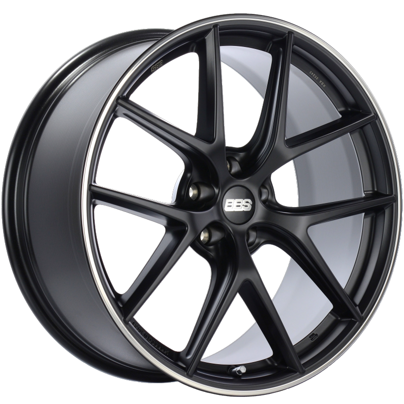 BBS CI-R 20x9.5 5x120 ET40 Satin Black Polished Rim Protector Wheel -82mm PFS/Clip Required - Burkken Auto Parts