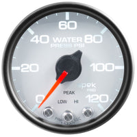 Autometer Spek-Pro Gauge Water Press 2 1/16in 120psi Stepper Motor W/Peak & Warn Wht/Blk - Burkken Auto Parts
