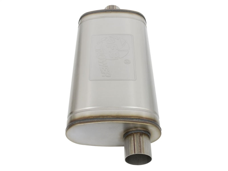 aFe MACHForce XP SS Muffler 3in Center Inlet / 3in Offset Outlet 22in L x 11n W x 6in H Body - Burkken Auto Parts