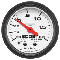 Autometer Phantom 2-1/16in 60CM/HG - 2.0 Bar - Mechanical Gauge - Burkken Auto Parts