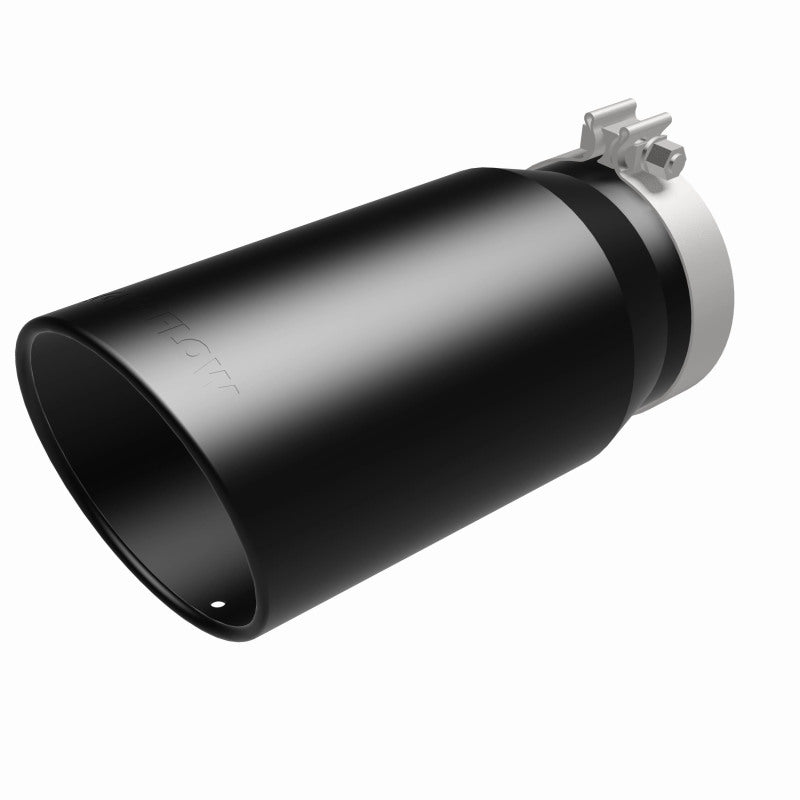MagnaFlow Tip Stainless Black Coated Single Wall Round Single Outlet 6in Dia 5in Inlet 13in L - Burkken Auto Parts