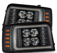 AlphaRex 92-96 Ford F-Series/Bronco NOVA-Series LED Proj Headlight Bk w/Actv Light SeqSig & SBDRL - Burkken Auto Parts