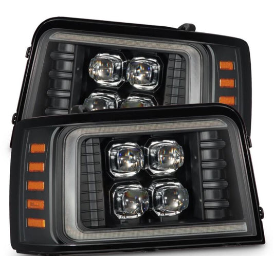 AlphaRex 92-96 Ford F-Series/Bronco NOVA-Series LED Proj Headlight Bk w/Actv Light SeqSig & SBDRL - Burkken Auto Parts